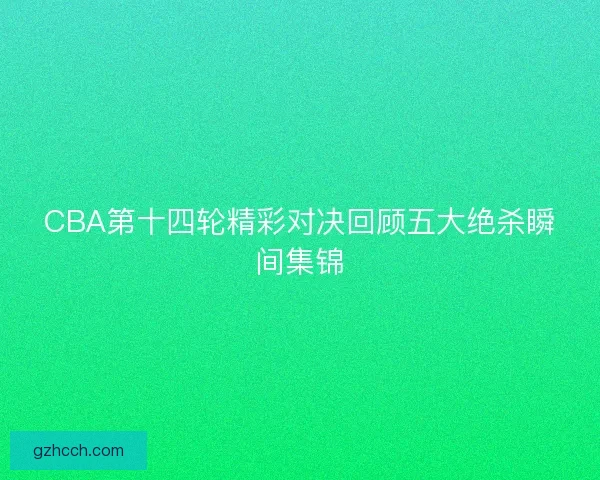 CBA第十四轮精彩对决回顾五大绝杀瞬间集锦